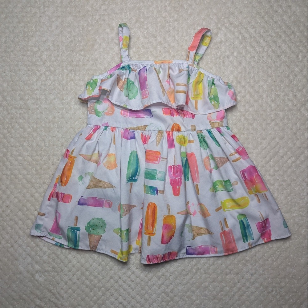 Kate Spade New York Toddler Girls Dress 18M White Popsicle Ice Cream Summer